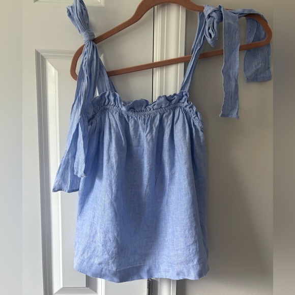 J. Crew Tie-shoulder Chambray Linen Top - Picture 4 of 12